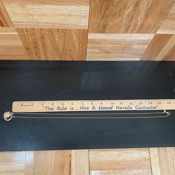 Vintage Worthington Gold-tone Sun Moon and Star Pendant 32” Long Necklace - Picture 7 of 10